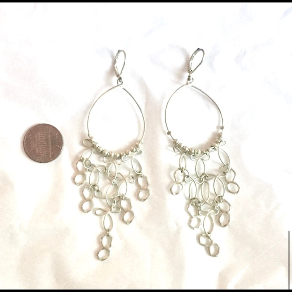 Silver dangle earrings - Picture 4 of 4